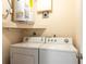 Functional laundry room with a washer, dryer, and water heater at 2595 Countryside Blvd # 8205, Clearwater, FL 33761
