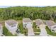 Aerial view of multiple houses featuring beautiful landscaping and lush green trees at 32775 Brooks Hawk Ln, Wesley Chapel, FL 33543