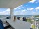 This balcony has an amazing water view with outdoor seating available to enjoy the scenery at 331 Cleveland St # 1806, Clearwater, FL 33755