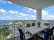 This balcony offers an amazing view with outdoor seating to sit and enjoy the scenery at 331 Cleveland St # 1806, Clearwater, FL 33755