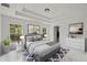 Beautiful main bedroom with tray ceilings, ensuite bathroom, and bright natural light through windows at 3803 E Curtis St, Tampa, FL 33610