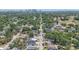 Aerial view of a neighborhood with lush trees and a distant city skyline at 3906 N Ola Ave, Tampa, FL 33603