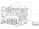 Detailed architectural plan showcasing the front elevation of a two-story home with precise measurements and construction notes at 4316 S Renellie Dr, Tampa, FL 33611
