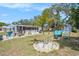 Well-maintained backyard with lush lawn, landscaping, and seating areas for outdoor enjoyment at 4707 Alma St, New Port Richey, FL 34652