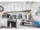 Well-equipped kitchen with stainless steel appliances, gray cabinets, and an undermount sink at 4707 Alma St, New Port Richey, FL 34652
