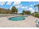 Enjoy the community pool, surrounded by a well kept paved deck, mature palms, and blue skies at 7 Island Park Pl # 204, Dunedin, FL 34698