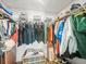 Walk-in closet with ample storage, shelves, and organized hanging space for clothes, shoes, and accessories at 129 Cypress Ct, Oldsmar, FL 34677