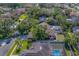 Aerial view of a single-Gathering home featuring a screened-in pool and a well-maintained backyard at 14073 Jennifer Ter, Largo, FL 33774