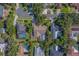 High angle aerial view shows the home's location among other homes and how close the other homes are to it at 14073 Jennifer Ter, Largo, FL 33774