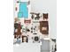 Detailed floor plan showcasing the home's layout, pool, and multiple living spaces at 14073 Jennifer Ter, Largo, FL 33774