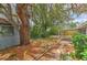 Lush backyard featuring mature trees and a covered patio at 1511 Meridel Ave, Tampa, FL 33612