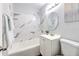 Modern bathroom featuring stylish tile, a sleek vanity, and contemporary fixtures at 1511 Meridel Ave, Tampa, FL 33612