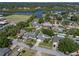 Beautiful aerial view of the neighborhood with lush landscaping and waterfront access at 1849 Del Robles Dr, Clearwater, FL 33764