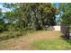 Spacious backyard featuring lush greenery and mature trees, creating a private outdoor retreat at 21590 Violet Periwinkle Dr, Land O Lakes, FL 34637