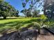 Lush backyard showcasing expansive lawn space and mature trees, perfect for outdoor enjoyment at 229 Mary Dr # 229, Oldsmar, FL 34677
