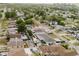 Aerial view of neighborhood with Stadium visible. Houses feature pools and well-maintained lawns at 3213 W Ivy St, Tampa, FL 33607