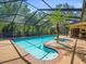 Enclosed pool and spa area with palm tree, and adjacent outdoor entertainment space at 3309 Westmoreland Dr, Tampa, FL 33618
