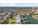 Aerial view of waterfront houses with boat docks along winding canals in residential neighborhood at 4531 44Th S St, St Petersburg, FL 33711