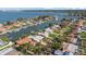 Aerial view of waterfront houses in neighborhood with canal access and private boat docks at 4531 44Th S St, St Petersburg, FL 33711