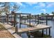 Dock on the canal with boat lift and ladder at 6321 Balboa Ln, Apollo Beach, FL 33572