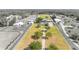 Aerial view of a large property featuring well-maintained lawns, landscaping, and fencing at 812 Jameson Rd, Lithia, FL 33547