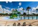 Community splashpad features numerous slides, a water bucket and a shallow pool area at 8717 Emeraldwood Way, Land O Lakes, FL 34637