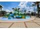 Community splashpad offers an array of water activities and features a colorful playset for children at 8717 Emeraldwood Way, Land O Lakes, FL 34637