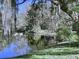 Scenic view of community pond with mature trees and beautiful reflections on the water at 915 Rolling Hills Dr, Palm Harbor, FL 34683