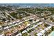Bird's eye view of the neighborhood, showing the property's location near the water and beach at 11225 59Th Ave, Seminole, FL 33772