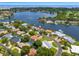Beautiful aerial view of the waterfront property with a marked location pin on the home at 1124 35Th Ne Ave, St Petersburg, FL 33704