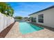 Backyard pool with waterfront views, surrounded by brick pavers and privacy fencing at 1124 35Th Ne Ave, St Petersburg, FL 33704