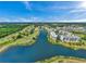 Beautiful aerial view overlooking a golf course, lake, and modern condo buildings on a sunny day at 1200 Country Club Dr # 5506, Largo, FL 33771