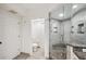 Stylish bathroom featuring walk-in shower and tile floors at 1200 Country Club Dr # 5506, Largo, FL 33771