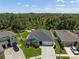 Aerial view of a well maintained single Gathering home and backyard at 13013 Satin Lily Dr, Riverview, FL 33579