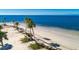 Stunning aerial beach view with azure waters and palm trees at 1424 Ridge Shore Dr, Tarpon Springs, FL 34689