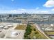 Breathtaking aerial shot featuring the cityscape along the water and industrial facilities at 2217 Stuart St, Tampa, FL 33605