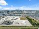Stunning aerial view highlighting the cityscape with its scenic waterfront and nearby industry at 2217 Stuart St, Tampa, FL 33605