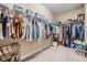 Walk-in closet with shelving and ample space for storage at 3585 Torino Ln, Palm Harbor, FL 34683