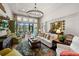 Inviting living room with a large window view, comfortable seating, stylish decor, and an open layout at 4220 Barletta Ct, Wesley Chapel, FL 33543