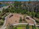 Aerial view of a community playground with swings, slides, and shaded seating areas, set in a landscaped environment at 4220 Barletta Ct, Wesley Chapel, FL 33543