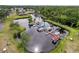 Aerial view showcasing private boat docks, providing residents with convenient access to boating and water activities at 5150 Damsen Cir, New Port Richey, FL 34653