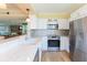 Modern kitchen with stainless steel appliances and bright countertops at 5729 Puerta Del Sol S Blvd # 185, St Petersburg, FL 33715