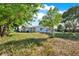 Backyard view showing lawn, fence, and trees at 6017 6Th Ave, New Port Richey, FL 34653