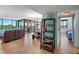 Bright open concept living room with modern decor, and direct access to balcony at 6287 Bahia Del Mar Cir # 404, St Petersburg, FL 33715