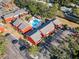 An aerial view of apartments with private parking and a community pool to enjoy at 8221 12Th N Way # F, St Petersburg, FL 33702