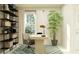 Bright office space with shelves, a modern desk, and natural light at 10853 Rustic Eve Ct, Land O Lakes, FL 34638