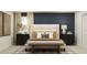 Elegantly styled bedroom with a neutral palette, decorative pillows, and matching bedside tables with lamps at 11754 Brae Way, Dade City, FL 33525