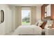 Bright bedroom with a comfortable bed, stylish pillows, and a large window offering scenic views at 11775 Brae Way, Dade City, FL 33525