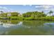 Picturesque waterfront view with lush foliage, home, dock, and the calm water at 1326 Apollo Beach S Blvd, Apollo Beach, FL 33572