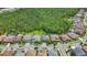 Birds eye view of residential street, showing well manicured yards, green space and many two story homes at 18203 Pine Hammock Blvd, Lutz, FL 33548